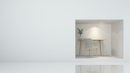 Furniture shop 3d rendering white background - Square space	