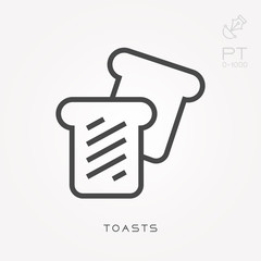 Line icon toasts