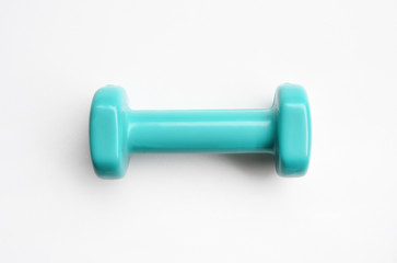 close up of dumbbell isolated on white background