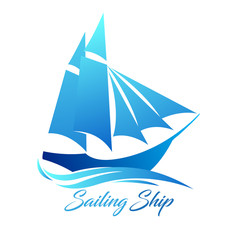 Vector illustration, Phinisi - Indonesian traditional sailing ship symbol