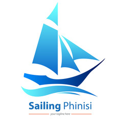 Vector illustration, Phinisi - Indonesian traditional sailing ship symbol