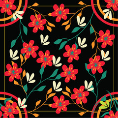 Abstract elegance pattern with floral background.