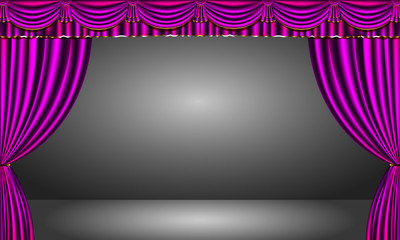 pink curtain on the stage