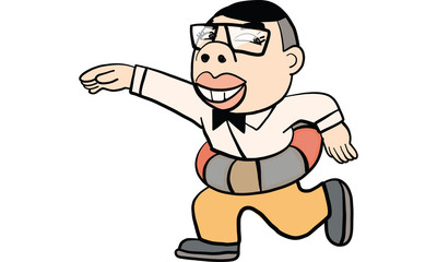 man action cartoon, vector
