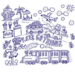 let's go travel, doodle