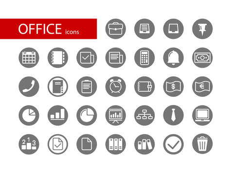 Vector set of office icons.