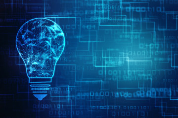 Bulb future technology, innovation background, creative idea concept, technology background