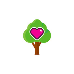 Love Tree Logo Icon Design