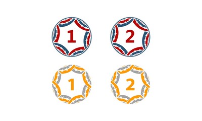 Ribbon Circle Star Number Set