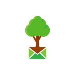 Mail Tree Logo Icon Design