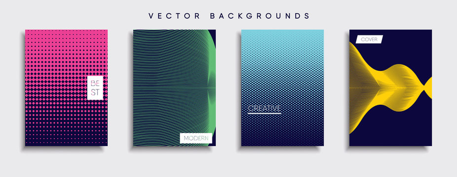 Vector cover designs. Future Poster template. Smartphone modern background set.