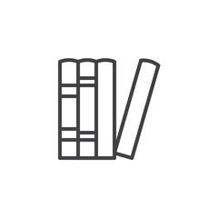 Books library outline icon. linear style sign for mobile concept and web design. Reading simple line vector icon. Education symbol, logo illustration. Pixel perfect vector graphics