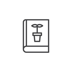 Botany book outline icon. linear style sign for mobile concept and web design. Book with flower simple line vector icon. Symbol, logo illustration. Pixel perfect vector graphics