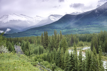 Beautiful Rocky Mountain landscape in Alberta Canada
