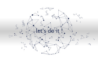 abstract line connection, Network connection turned into, vector illustration.