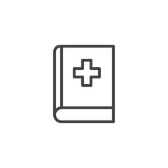 Medical book outline icon. linear style sign for mobile concept and web design. Education simple line vector icon. Symbol, logo illustration. Pixel perfect vector graphics