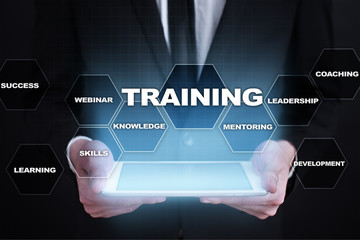 Training and development Professional growth. Internet and education concept.