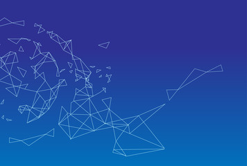 abstract line connection, Network connection turned into, vector illustration.