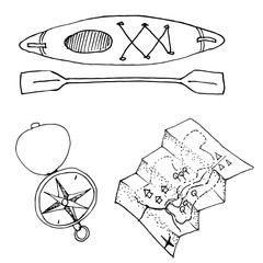 Doodle camping set vector illustration © Maria Gerasimova