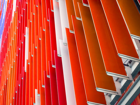 acrylic plastic sheet interior slope bottom 45 degree and orange white red