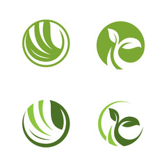 ecology circle nature logotype modern icon illustration