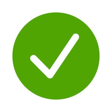 Green check circle, done or complete flat vector icon for apps and websites