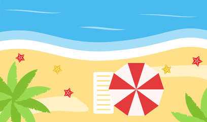 Summer Beach. Flat vector illystration.