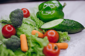 vegetables on the table