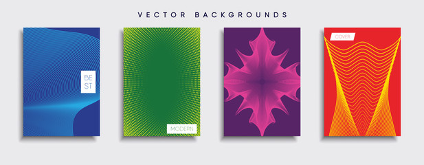 Vector cover designs. Future Poster template. Smartphone modern background set.