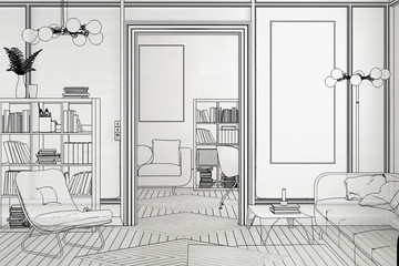 Projekt einer Apartment-Einrichtung (Vorschau)