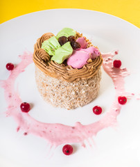 fruit dessert cake in a plate