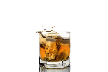 glass with whiskey