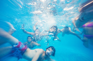 Fototapeta na wymiar Underwater Fun People