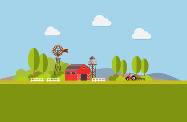 Agriculture and Farming. Agribusiness. Rural landscape. Design elements for info graphic, websites and print media.