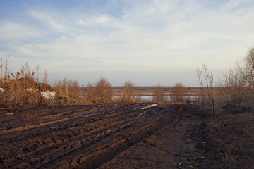 country road, mud, off-road spring