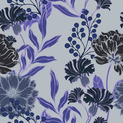 Abstract elegance pattern with floral background.
