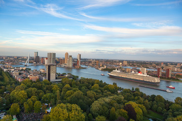 Luxury cruise ship visit Rotterdam city