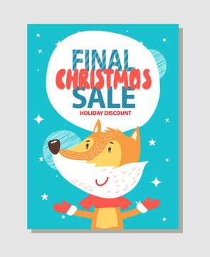 Holiday Discount Promo Poster Vector Illustration
