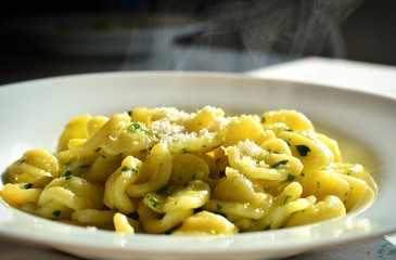 Italian food with pasta called 