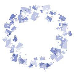 Message frame. Flat vector cartoon illustration. Objects isolated on white background.