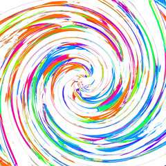 Fototapeta na wymiar Colorful swirled paint background with an artistic paint or ink spiral effect and fun blue red orange green and purple colors