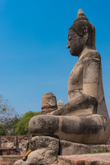 Fototapeta na wymiar Wat Mahathat temple at Ayutthaya Historical Park, Thailand. A UNESCO world heritage site