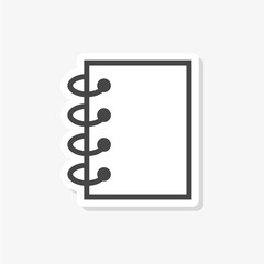 Notepad sticker, notebook icon, simple vector icon