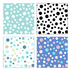 Vector seamless patterns of colorful circles.