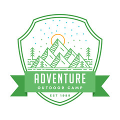 Adventure badge vector logo icon illustration
