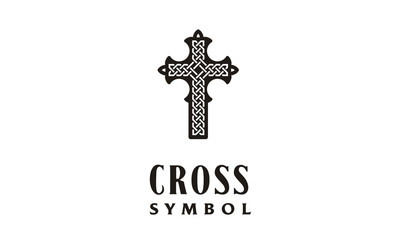 Medieval Catholic Christian Cross Crucifix Celtic Knot logo