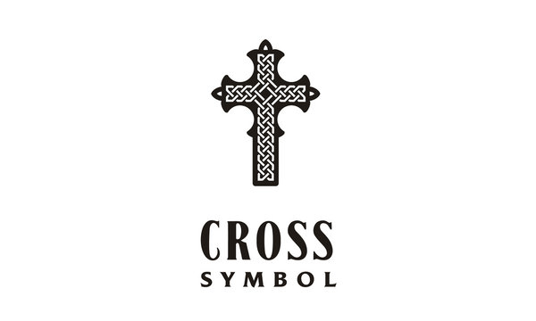 Medieval Catholic Christian Cross Crucifix Celtic Knot logo