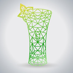 Abstract polygonal tirangle cocktail absinthe. Hipster cocktail menu