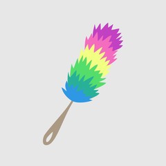 soft brush for brushing dust during cleaning. Vector illustration