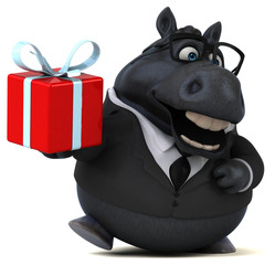 Naklejka premium Fun horse - 3D Illustration